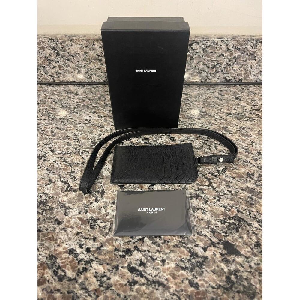 Ysl Saint Laurent Wallet On Strap Black Spb-Jb 347081